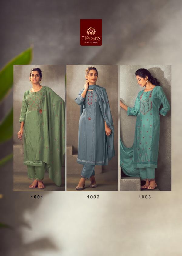 7 Pearls Rhea Designer Kurti Pant With Dupatta Collection